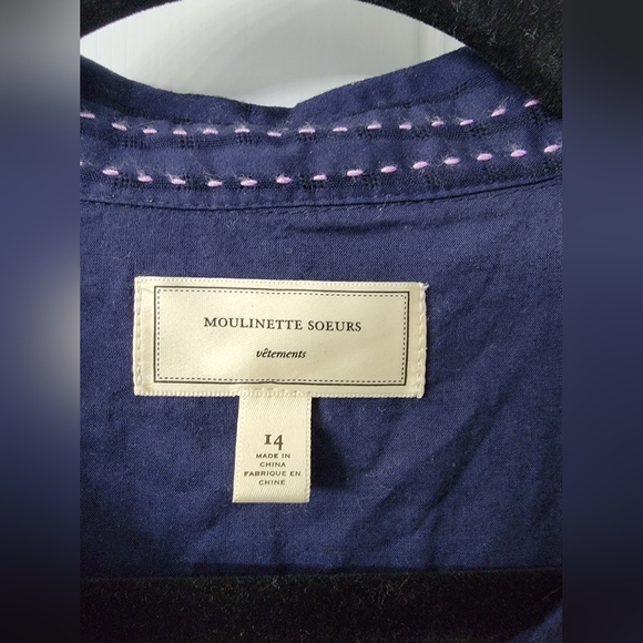 Moulinette Soeurs Navy Dress with Belt - Picture 4 of 5